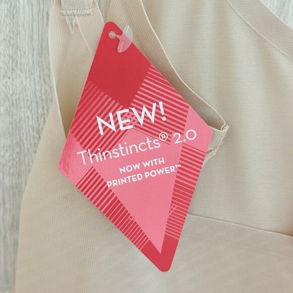 SPANXshape Bodysuit Size Small Invisible Open-Bust Mid-Thigh Champagne Beige - Picture 10 of 16